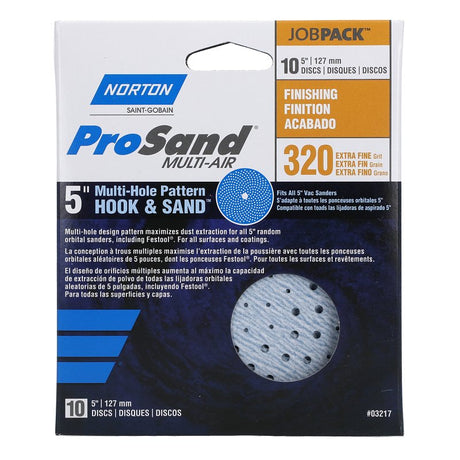 Norton 03217 Sanding Disc, 5 in Dia, 11/16 in Arbor, Coated, P320 Grit, Extra Fine, Spiral, Alumina Ceramic Abrasive