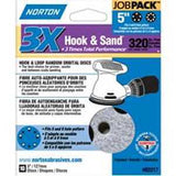 Norton 03217 Sanding Disc, 5 in Dia, 11/16 in Arbor, Coated, P320 Grit, Extra Fine, Spiral, Alumina Ceramic Abrasive