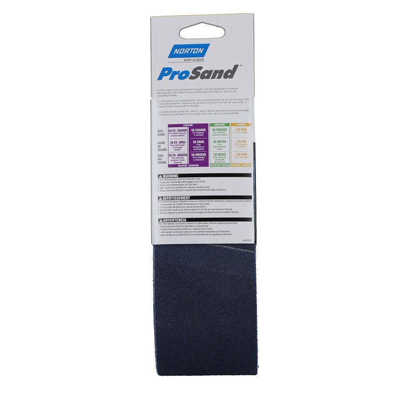 Norton 07660749265 Sanding Belt, 3 in W, 21 in L, 50 Grit, Coarse, Zirconia Aluminum Abrasive