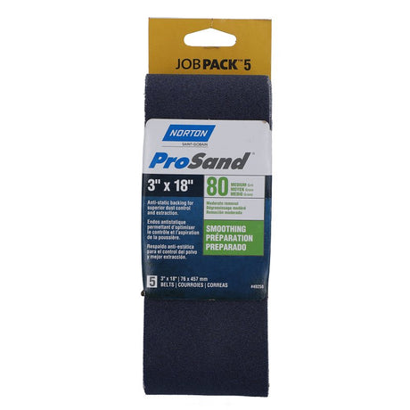 Norton 07660749258 Sanding Belt, 3 in W, 18 in L, 80 Grit, Medium, Zirconia Aluminum Abrasive