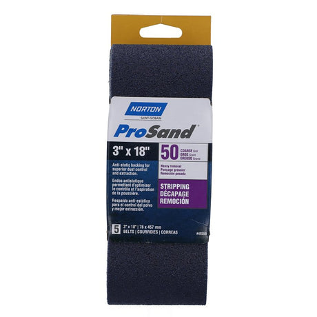 Norton 07660749259 Sanding Belt, 3 in W, 18 in L, 50 Grit, Coarse, Zirconia Aluminum Abrasive