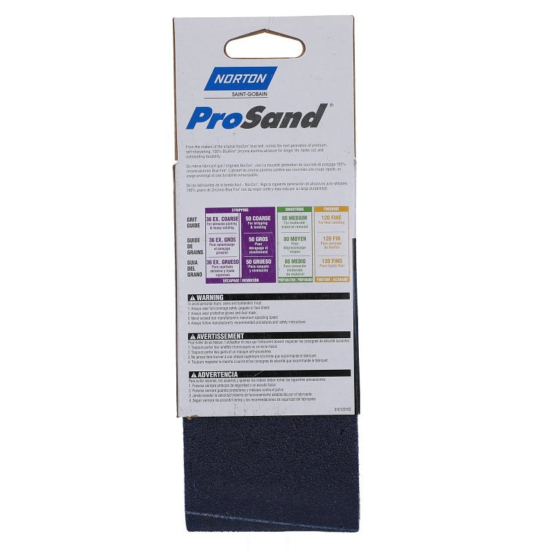 Norton 07660749259 Sanding Belt, 3 in W, 18 in L, 50 Grit, Coarse, Zirconia Aluminum Abrasive