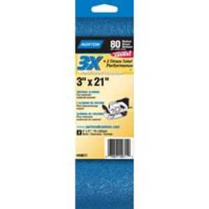 Norton 49611 Sanding Belt, 21 in L, 3 in W, 80 Grit, Medium, Zirconia Aluminum Abrasive