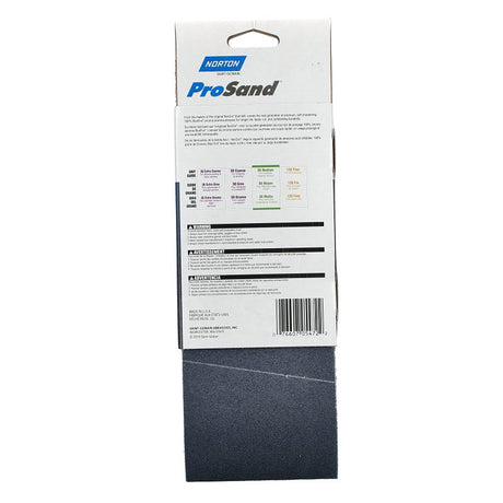 Norton 05472 Sanding Belt, 4 in W, 24 in L, 80 Grit, Medium, Zirconia Aluminum Abrasive
