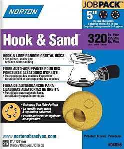 Norton 04056 Sanding Disc, 5 in Dia, Coated, P320 Grit, Extra Fine, Aluminum Oxide Abrasive, Universal Vacuum