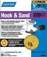 Norton 04057 Sanding Disc, 5 in Dia, Coated, Aluminum Oxide Abrasive, P220 Grit, Very Fine, C-Weight Paper Backing