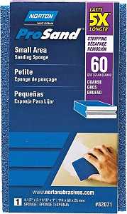 Norton ProSand 82071 Sanding Sponge, 4-1/2 in L, 2-11/16 in W, 60 Grit, Coarse