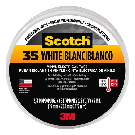 Scotch 3/4 in. W X 66 ft. L White Vinyl Electrical Tape, Pack of 10