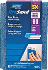 Norton ProSand 82075 Sanding Sponge, 4-1/2 in L, 2-7/8 in W, 80 Grit, Coarse, Aluminum Oxide Abrasive