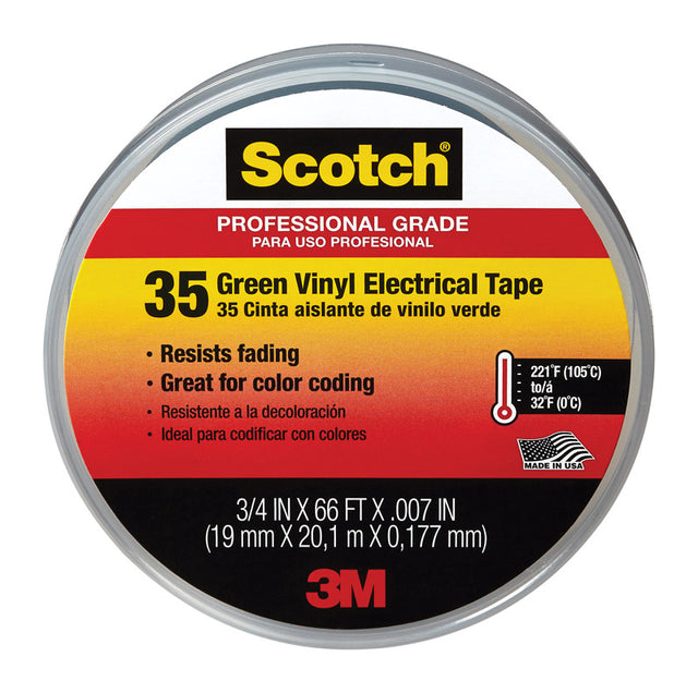 3M Scotch 3/4 in. W X 66 ft. L Green Vinyl Electrical Tape, Pack of 10