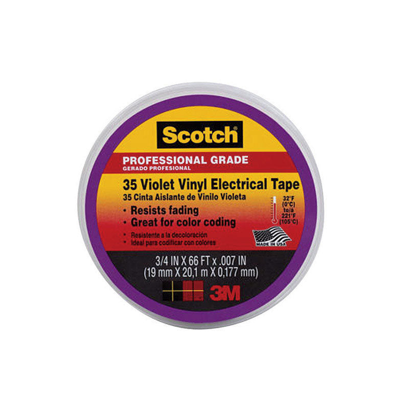 Scotch 3/4 in. W X 66 ft. L Violet Vinyl Electrical Tape, Pack of 5