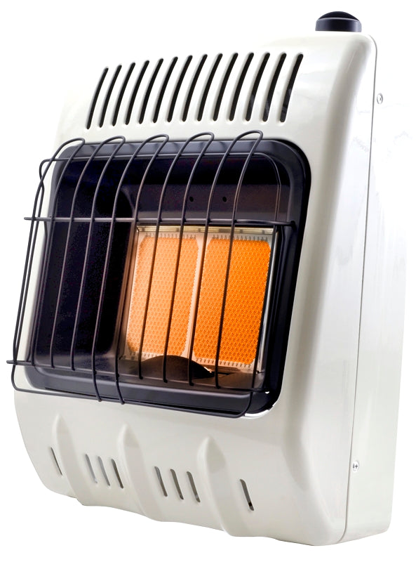 Mr. Heater MHVFDF10RT Vent-Free Radiant Dual Fuel Heater, 18-1/4 in W, 23 in H, 10,000 Btu/hr Heating, White