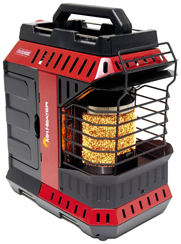 Mr. Heater Buddy FLEX F600100 Portable Radiant Heater, 1 lb Fuel Tank, Propane, 11,000 Btu/hr BTU, Red
