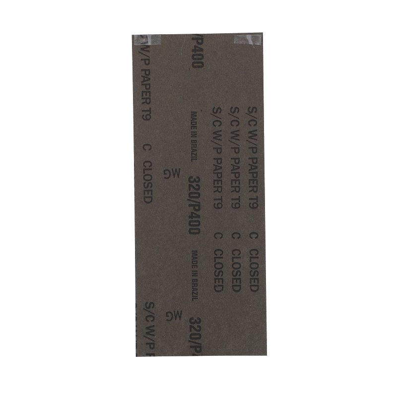 Norton SandWet T401 Series 68533 Sandpaper, 3-2/3 in W, 9 in L, 320 Grit, Fine, Silicon Carbide Abrasive, Paper Backing