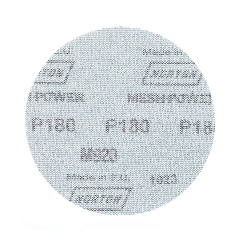 Norton MeshPower Series 68439 Sanding Disc, 5 in Dia, 180 Grit, Fine, Ceramic Alumina Abrasive