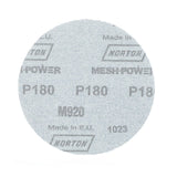 Norton MeshPower Series 68439 Sanding Disc, 5 in Dia, 180 Grit, Fine, Ceramic Alumina Abrasive
