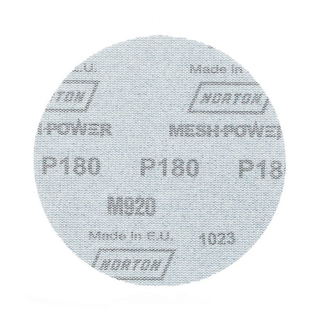 Norton MeshPower Series 68439 Sanding Disc, 5 in Dia, 180 Grit, Fine, Ceramic Alumina Abrasive