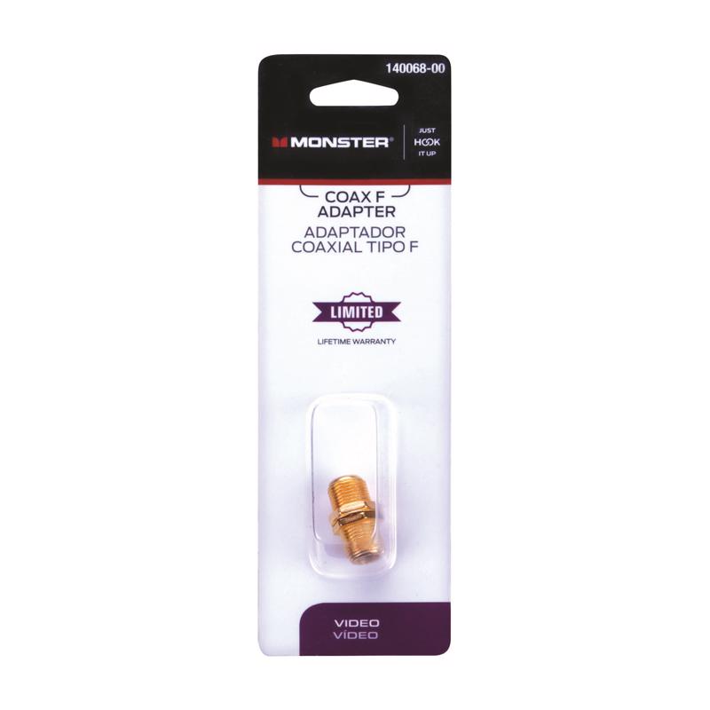 Monster Just Hook It Up Coax F Adapter 900 MHz 1 pk, Pack of 6
