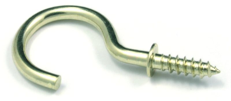 Reliable CHB34MR Cup Hook, 3/4 in L, Metal, Brass, Pack of 5