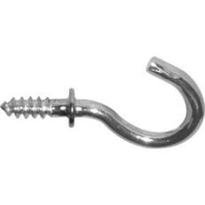 Reliable CHB114MR Cup Hook, 1-1/4 in L, Metal, Brass, Pack of 5