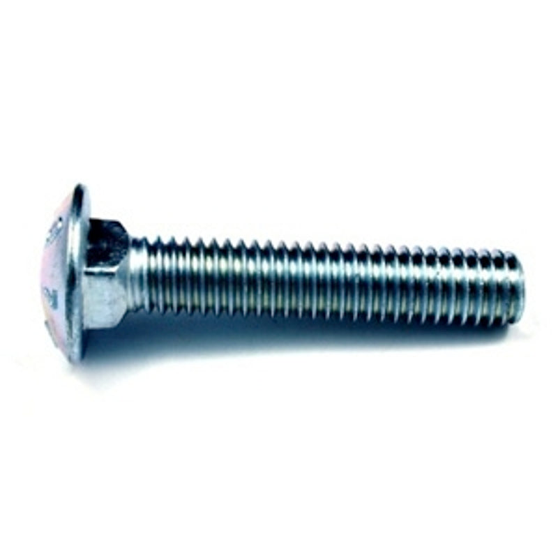 Reliable CBZ141B Carriage Bolt, 1/4-20 Thread, Coarse Thread, 1 in L Thread, 1 in OAL, Steel, Zinc, A Grade