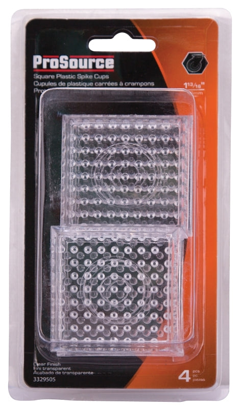 ProSource FE-50890-PS Furniture Glide, Plastic, Clear, Clear, 1-13/16 x 1-13/16 x 5/8 in Dimensions