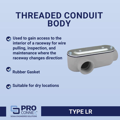 Sigma Engineered Solutions ProConnex 3/4 in. D Die-Cast Aluminum Conduit Body For Rigid/IMC 1 pk