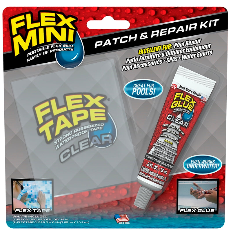 Flex Seal POOLKITMINI Patch and Repair Kit, Clear, 3-Piece, Pack of 12