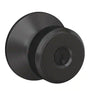 Schlage F51ABOW622 Knob Lock, Matte, Black
