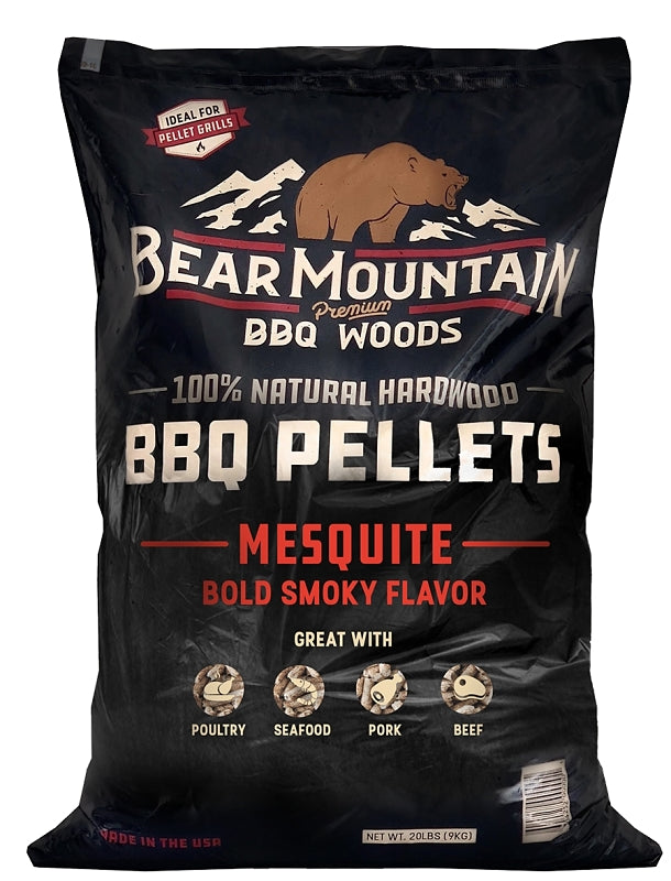 Bear Mountain FK17 BBQ Pellet, Mesquite, 20 in L, Hardwood, 20 lb Bag