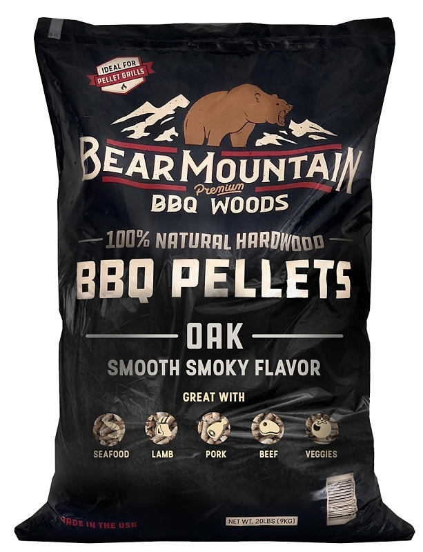 Bear Mountain FK18 BBQ Pellet, Oak, 20 in L, Hardwood, 20 lb Bag