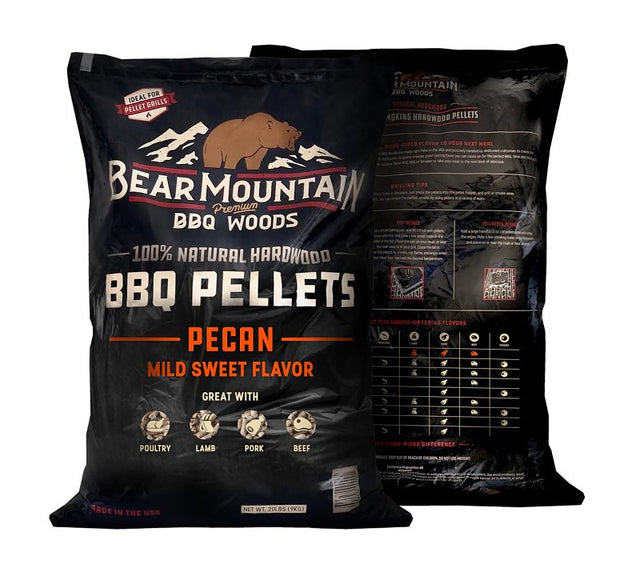 Bear Mountain FK19 Series BBQ Pellet, Pecan, 20 in L, Hardwood, 20 lb Bag