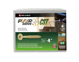 PWR DRIVE FTC17GO5164L General Construction Structural Screw, 5/16 in Thread, 4 in L, Coarse Thread, Flat with Nibs Head