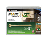 PWR DRIVE FTC17GO5165L General Construction Structural Screw, 5/16 in Thread, 5 in L, Coarse Thread, Flat with Nibs Head