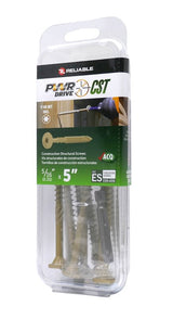 PWR DRIVE FTC17GO5165MR General Construction Structural Screw, 5/16 in Thread, 5 in L, Coarse Thread, Star Drive, Steel
