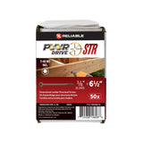 PWR DRIVE FTC17BR38612L Deck Screw, 3/8 in Thread, 6-1/2 in L, Coarse Thread, Flat with Nibs Head, Star Drive, Steel