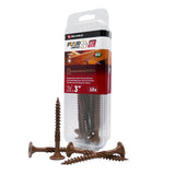 PWR DRIVE FTC17BR5163MR Deck Screw, 5/16 in Thread, 3 in L, Coarse Thread, Flat with Nibs Head, Star Drive, Steel, 10 PK