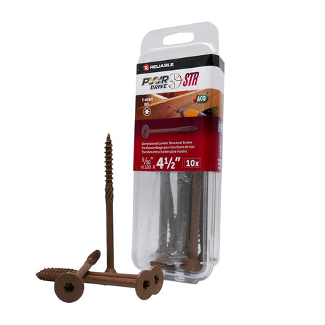 PWR DRIVE FTC17BR516412MR Deck Screw, 5/16 in Thread, 4-1/2 in L, Coarse Thread, Flat with Nibs Head, Star Drive, Steel