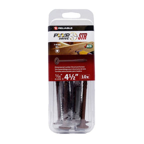 PWR DRIVE FTC17BR516412MR Deck Screw, 5/16 in Thread, 4-1/2 in L, Coarse Thread, Flat with Nibs Head, Star Drive, Steel