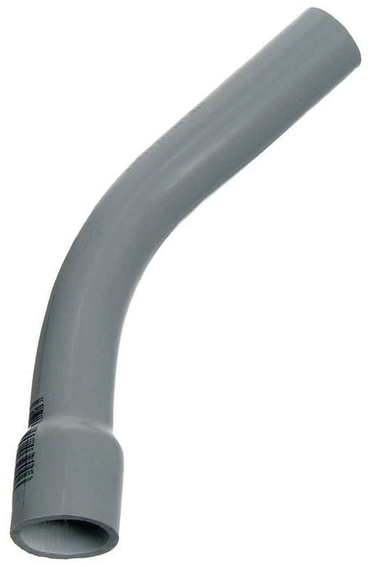 Carlon UA7AFB-CTN Elbow, 1 in Trade Size, 45 deg Angle, SCH 40 Schedule Rating, PVC, Bell End, Gray