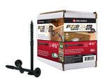PWR DRIVE FTC17BK516412L Deck Screw, 5/16 in Thread, 4-1/2 in L, Coarse Thread, Flat with Nibs Head, Star Drive, Steel