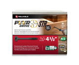 PWR DRIVE FTC17BK516412L Deck Screw, 5/16 in Thread, 4-1/2 in L, Coarse Thread, Flat with Nibs Head, Star Drive, Steel