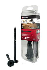 PWR DRIVE FTC17BK516412MR Deck Screw, 5/16 in Thread, 4-1/2 in L, Coarse Thread, Flat with Nibs Head, Star Drive, Steel