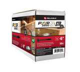 PWR DRIVE FTC17BK5166L Deck Screw, 5/16 in Thread, 6 in L, Coarse Thread, Flat with Nibs Head, Star Drive, Type 17 Point