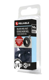 Reliable FHNCBLK14MR Hex Nut, Coarse Thread, 1/4-20 Thread, Steel, ACQ Black Epoxy, 2 Grade