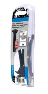 Reliable CBBLK14212B Carriage Bolt, 1/4-20 Thread, Coarse, Full Thread, 2-1/2 in OAL, Steel, Rustproof, A Grade