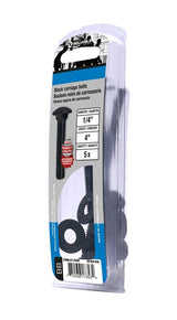 Reliable CBBLK144B Carriage Bolt, 1/4-20 Thread, Coarse, Full Thread, 4 in OAL, Steel, Rustproof, A Grade