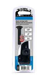 Reliable CBBLK144B Carriage Bolt, 1/4-20 Thread, Coarse, Full Thread, 4 in OAL, Steel, Rustproof, A Grade