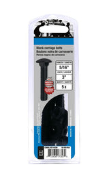 Reliable CBBLK5163B Carriage Bolt, 5/16-18 Thread, Coarse, Full Thread, 3 in OAL, Steel, Rustproof, A Grade
