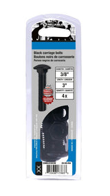Reliable CBBLK383B Carriage Bolt, 3/8-16 Thread, Coarse, Full Thread, 3 in OAL, Steel, Rustproof, A Grade